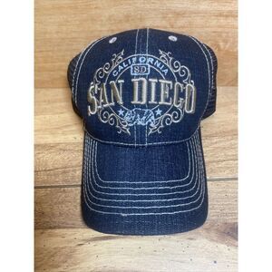 San‎ Diego Ca. Jean Mesh Truckers Hat Embroidered Adjustable Adult